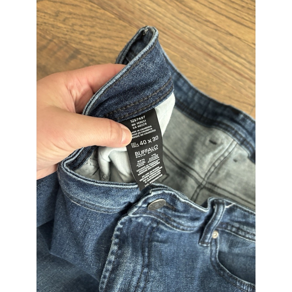 Buffalo David Bitton Men's Jeans 40x30‎ Jackson-X Straight Stretch Fit Dark Wash - Picture 4 of 5
